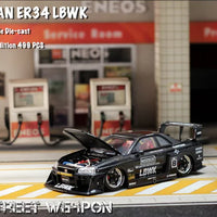 Street Weapon 1:64 NISSAN LBWK ER34 - Black Carbon