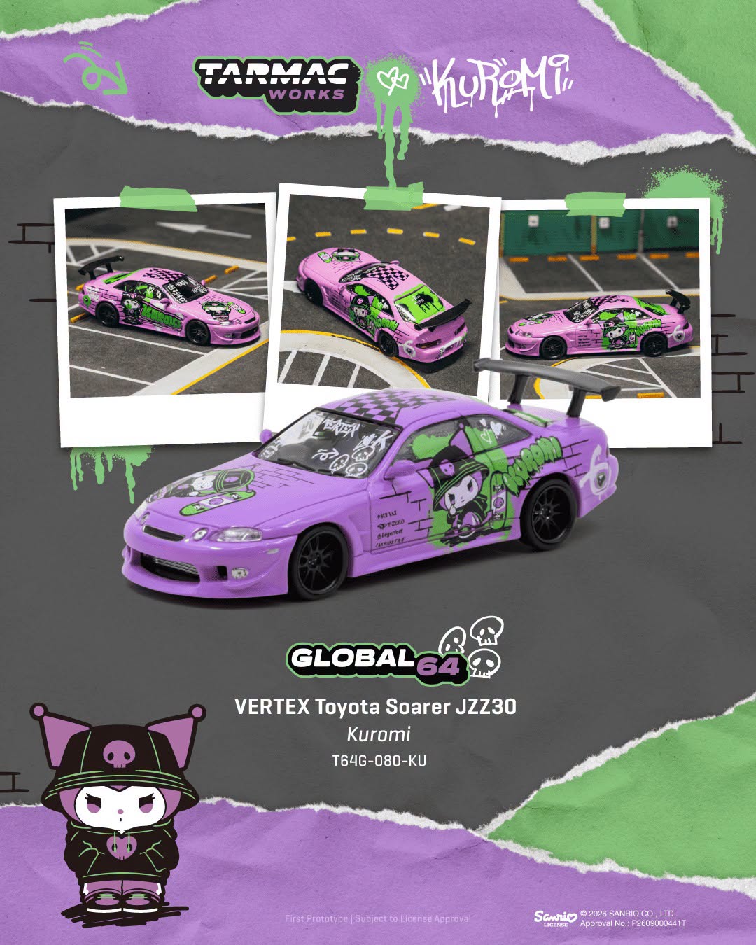 Tarmac T64G-080-KU VERTEX Toyota Soarer JZZ30 Kuromi