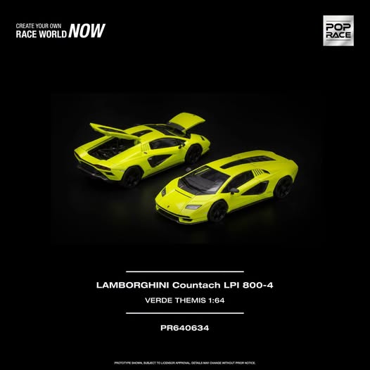 Pop Race  PR640634 LAMBORGHINI COUNTACH LPI 800-4 - VERDE THEMIS