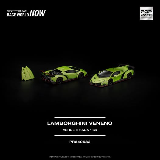 Pop Race  PR640532 Product Name: LAMBORGHINI VENENO - VERDE ITHACA
