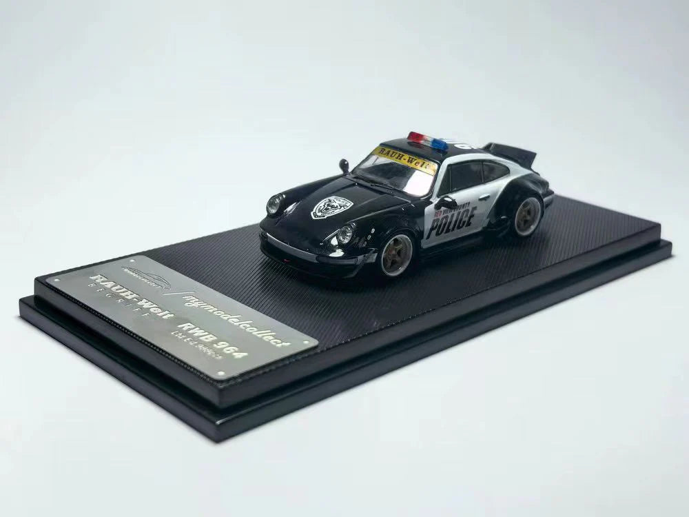 Model Collect 1:64 Porsche RWB964 Ducktail Wing Police Black/White Livery MC640024F