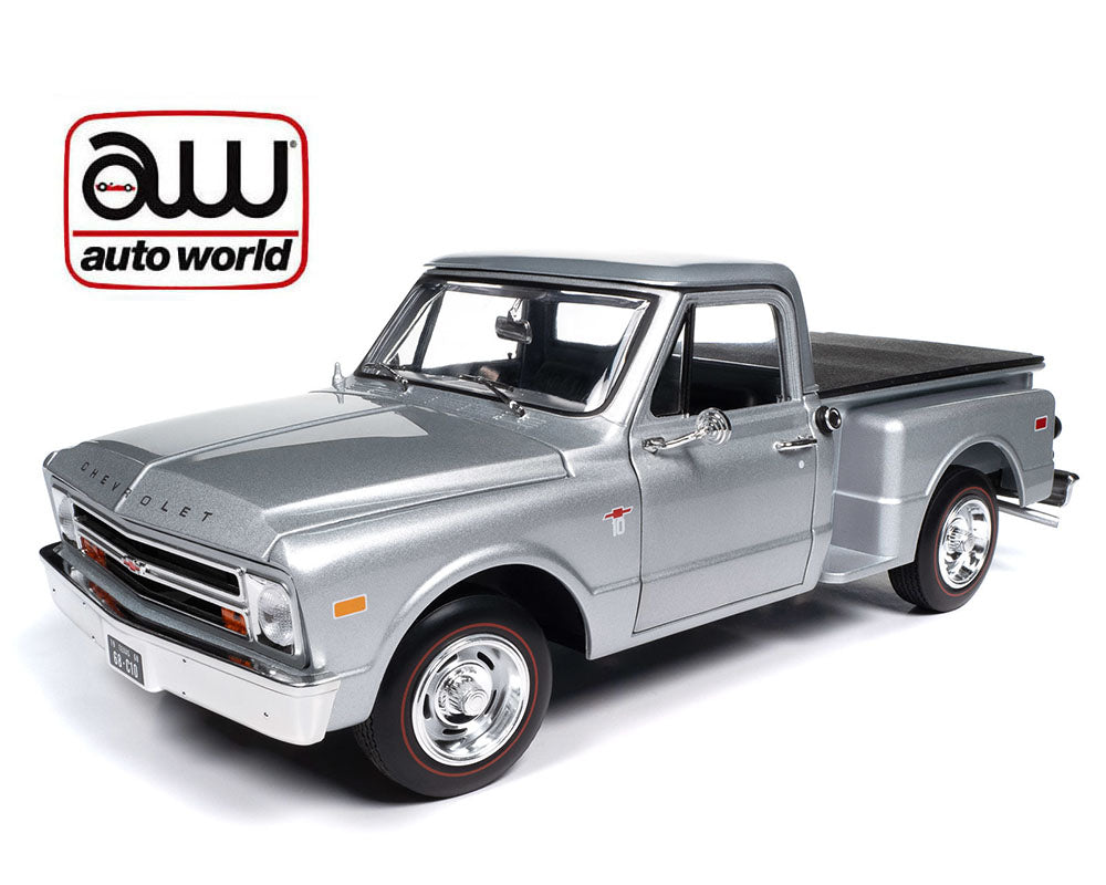 (Preorder) Auto World 1:18 1968 Chevrolet C10 Pickup Stepside – Silver – Limited Edition