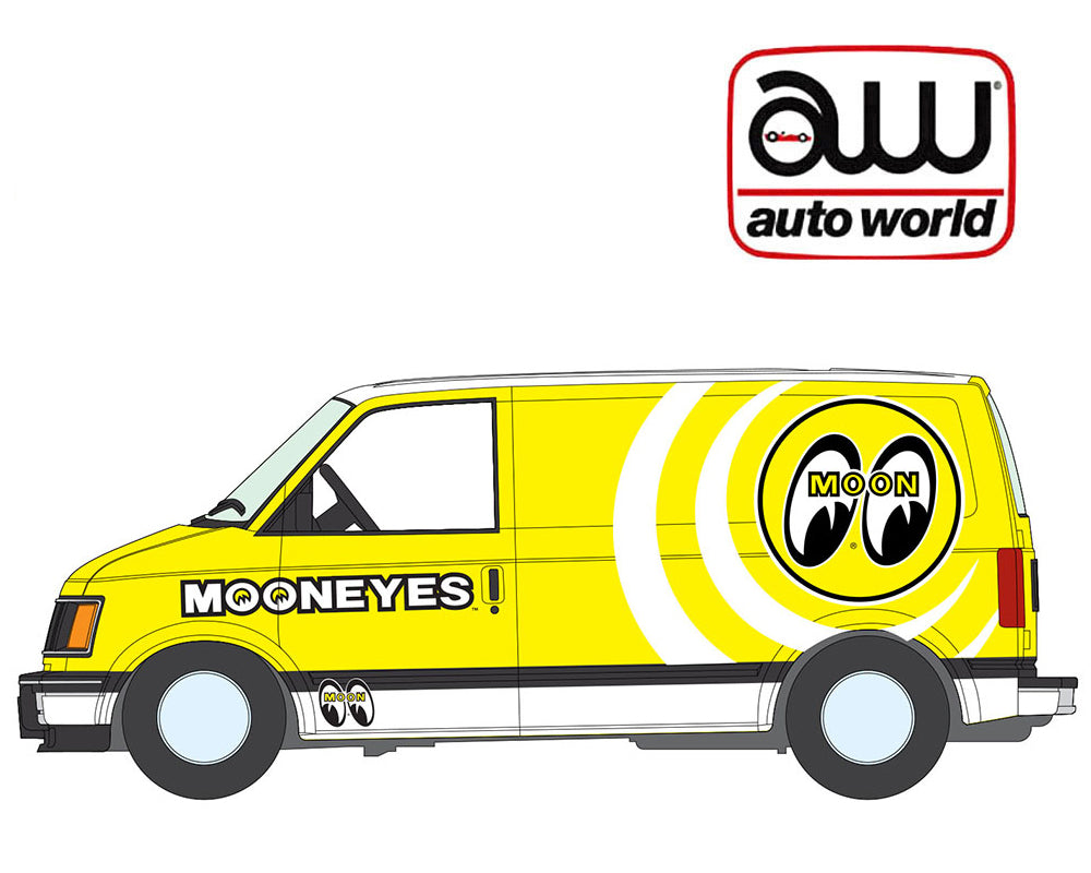 (Preorder) Auto World 1:64 2026 Premium Release 5A – 1990 GMC Safari Cargo Van Mooneyes – Yellow