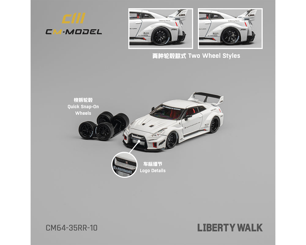 (Preorder) CM Model 1:64 Nissan LBWK Supersilhouette 35GT-RR – White