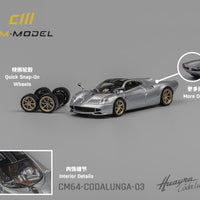 (Preorder) CM Model 1:64 Pagani Codalunga – Silver- Limited Edition