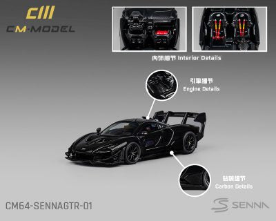 (Preorder) CM MODEL 1:64 McLaren Senna GTR – Black – Limited Edition