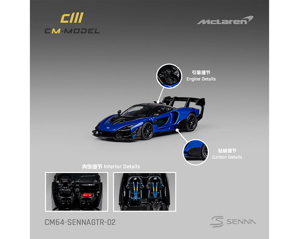 (Preorder) CM Model 1:64 McLaren Senna GTR – Metallic Blue