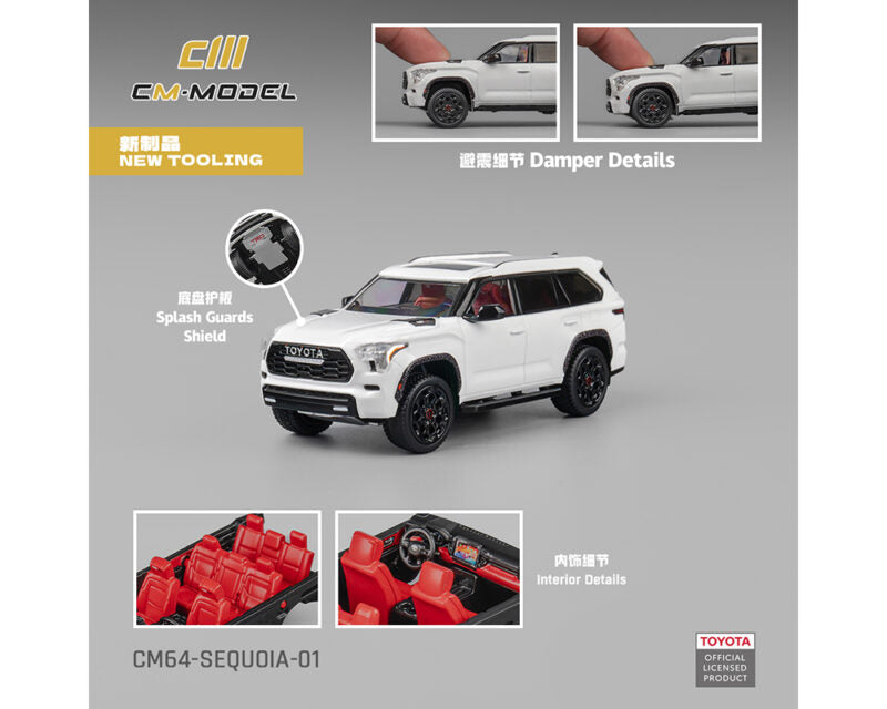 (Preorder) CM Model 1:64 Toyota Sequoia TRD-PRO 2024 – White – Limited Edition