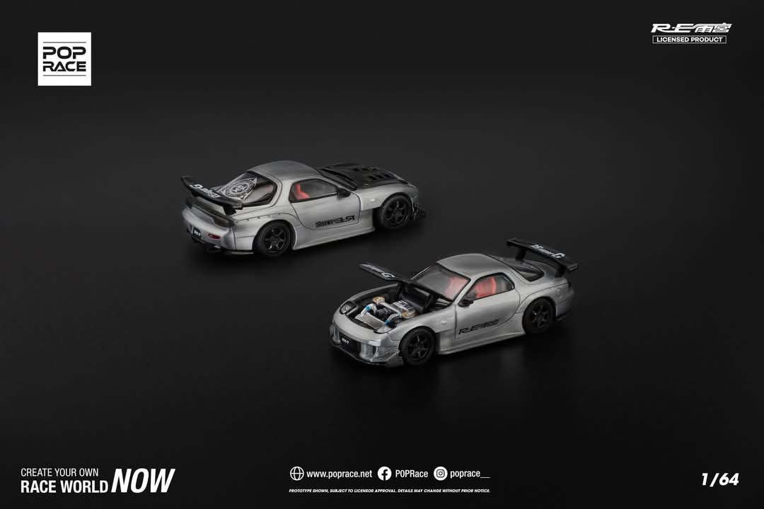 Pop Race Japan Convention Exclusive Silver RX-7 Widebody