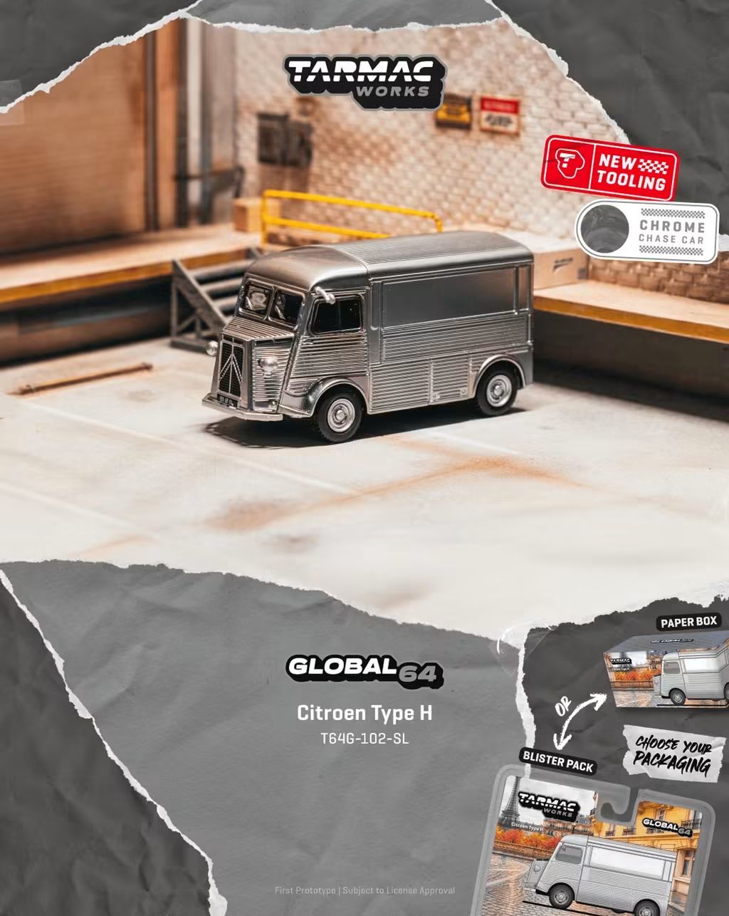 Tarmac Citroen Type H – Silver NEW TOOLING Officially licensed by Citroen
