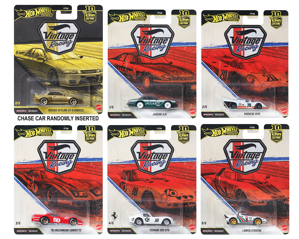 (Preorder) Hot Wheels 1:64 Car Culture 10th Anniversary 2026 – Vintage Racing Assortment 5" piece Set "Car Culture 10th Anniversary"