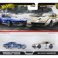 Hot Wheels 1:64 Car Culture Premium 2 Cars Set Custom Corvette Stingray Coupe & 69 COPO Corvette