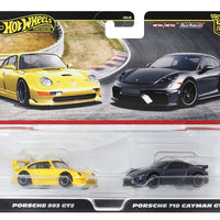 Hot Wheels 1:64 Car Culture Premium 2-Car Set Porsche 993 GT2 & Porsche 718 Cayman GT4