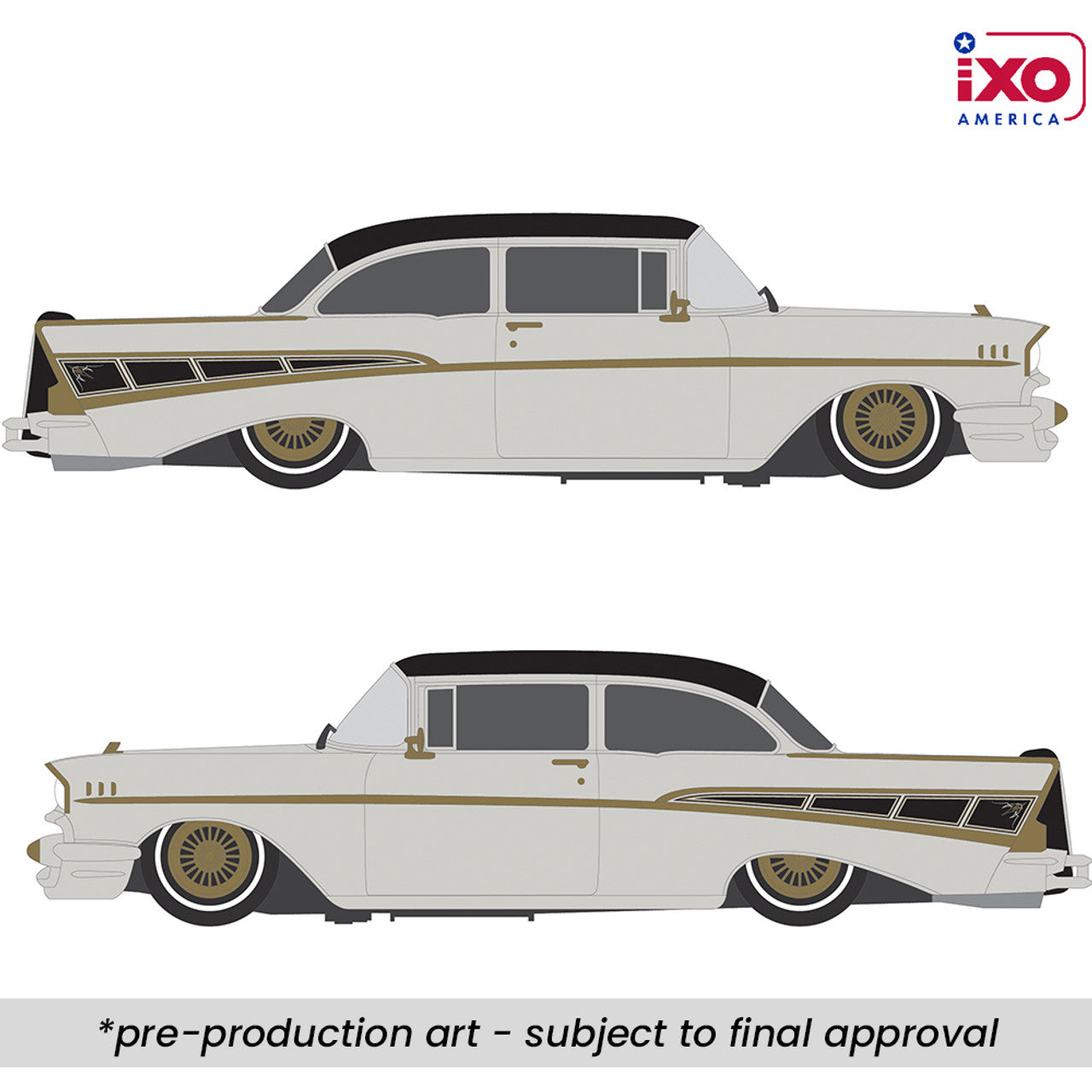 1:64 Scale 1957 Chevrolet Bel Air - Lowrider - Gray