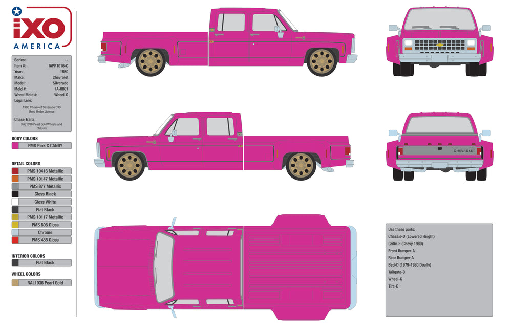 1 of 24 IXO 1:64 1980 Chevrolet Silverado Dually – Lowrider CHASE