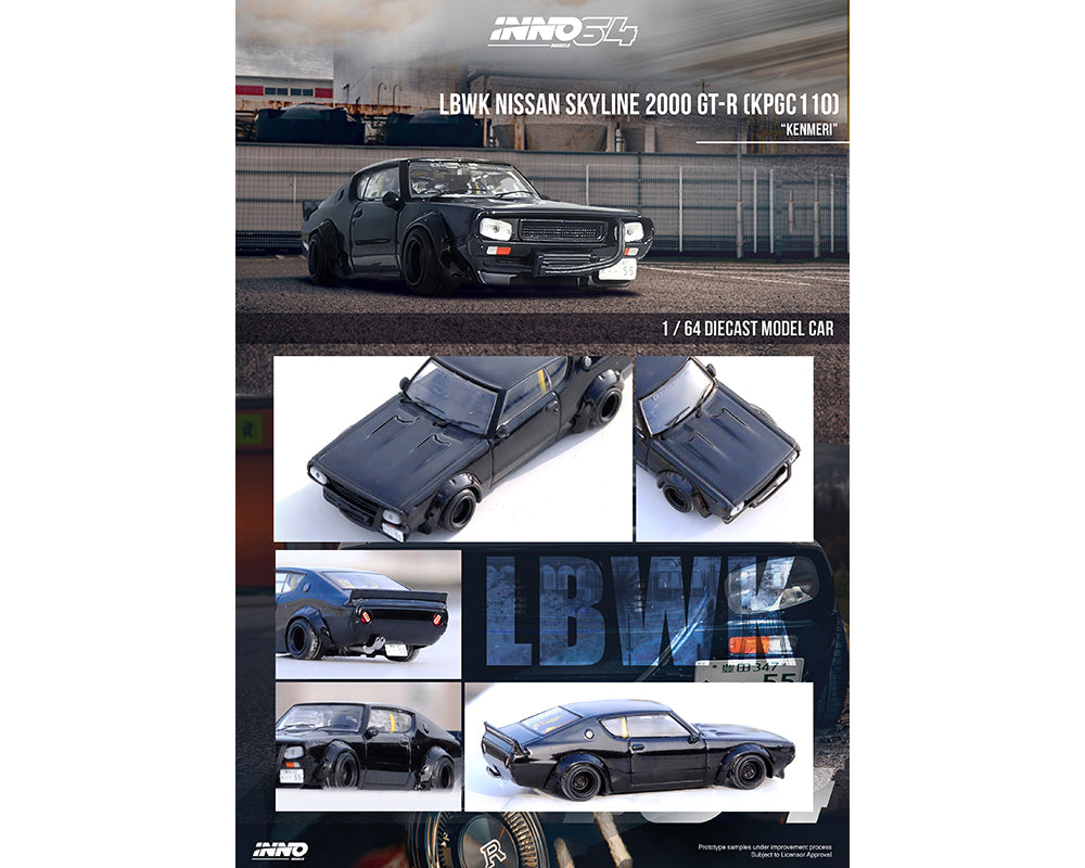 INNO64 NISSAN SKYLINE 2000 GT-R (KPGC110) "KENMERI" Black