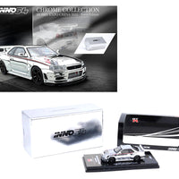 IN64-R34RT-SCH - INNO 1:64 NISSAN SKYLINE GT-R (R34) NISMO R-TUNE SILVER CHROME HOBBY EXPO CHINA 2023 EVENT SPECIAL EDITION
