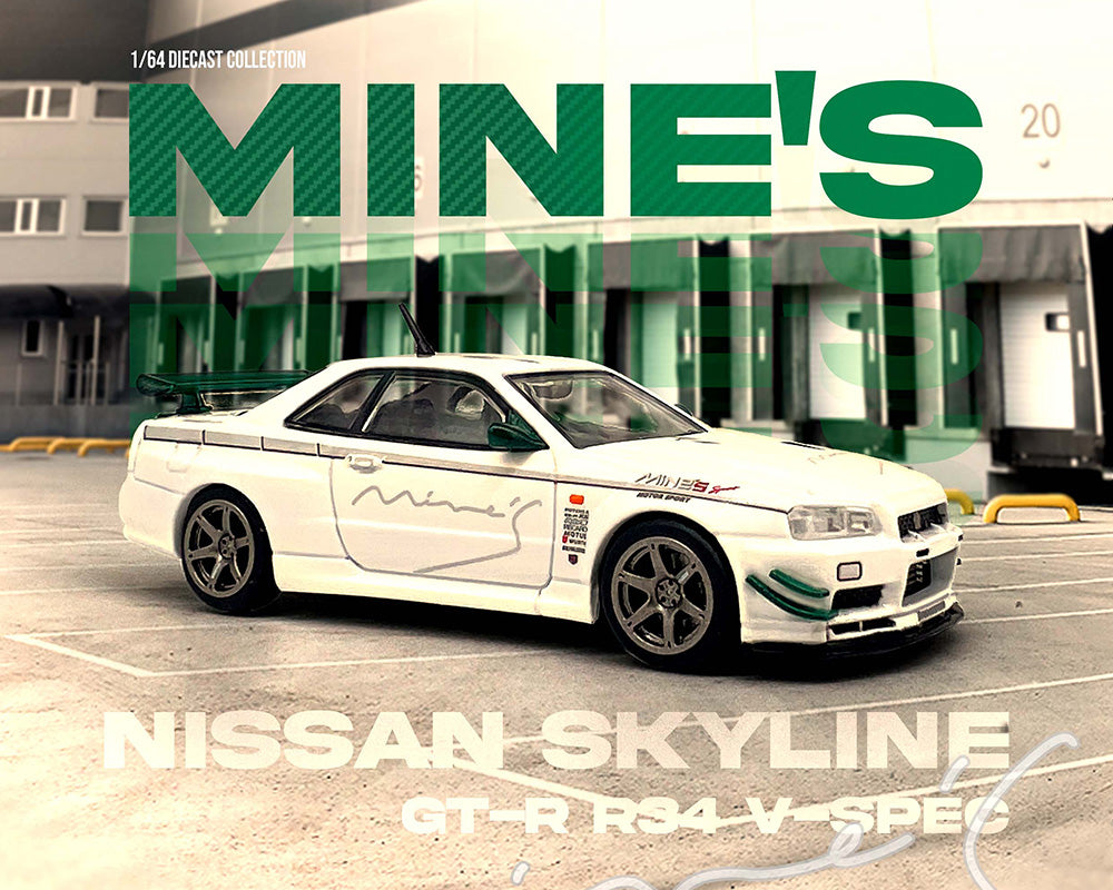 INNO64 1:64 NISSAN SKYLINE GT￾R (R34) V-SPEC Tuned by MINE'S