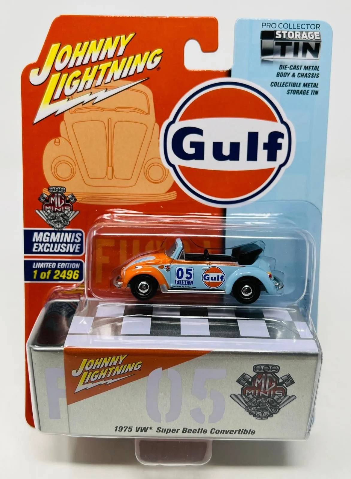 Consignment JLCP7378/GULF-BLUE – 1:64 1975 VW Super Beetle Convertible – Exclusive