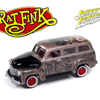 (Preorder) Johnny Lightning 1:64 1950 Chevrolet Suburban Rat Fink – Silver