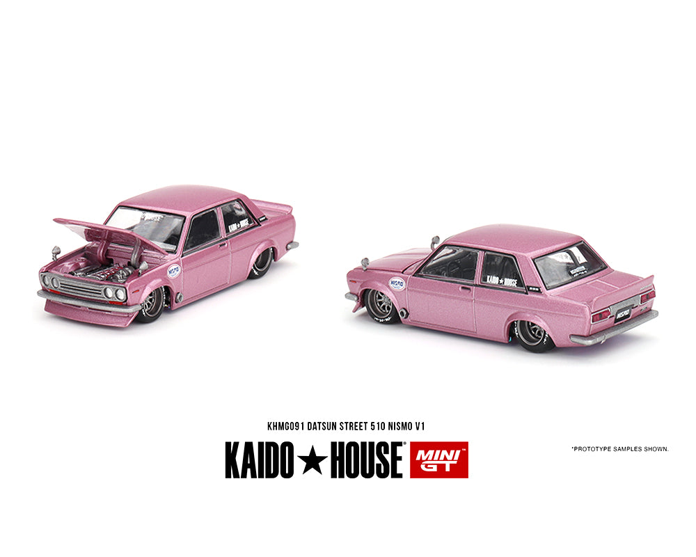 Kaido House x Mini GT 1:64 Datsun 510 Street KAIDO GT V1 PINK