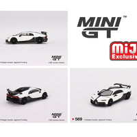 Mini GT 1:64 Bugatti Chiron Pur Sport  – White – Mijo Exclusives