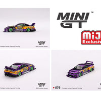 Mini GT 1:64 Nissan S15 SILVIA LB-Super Silhouette #555 2022 Formula Drift Japan – Chrome Purple – Mijo Exclusives