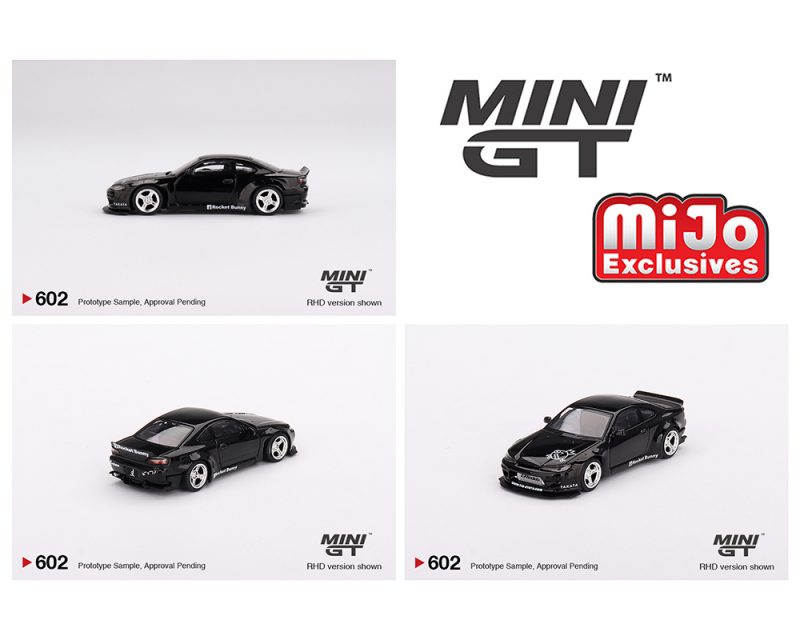 Mini GT 1:64 Nissan Silvia (S15) Rocket Bunny – Black Pearl – RHD – MiJo Exclusives