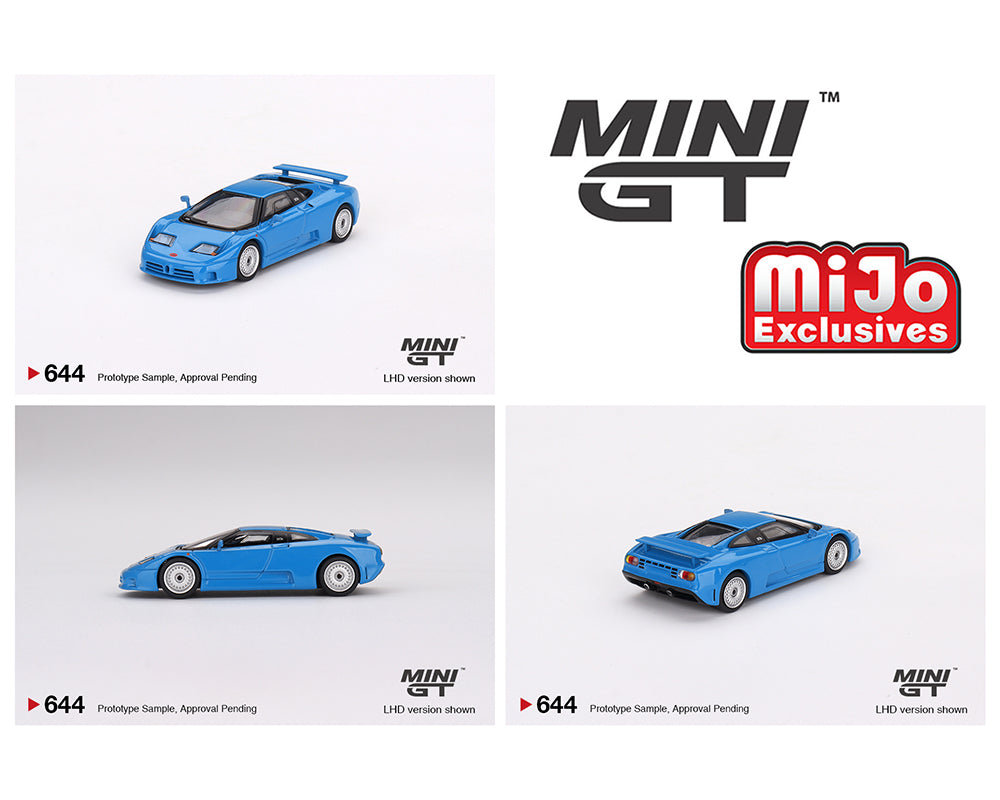 Mini GT 1:64 Bugatti EB110 GT – Blu Bugatti – MiJo Exclusives
