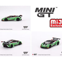 Mini GT 1:64 Lamborghini Huracan GT3 EVO2 Presentation Green – MiJo Exclusives