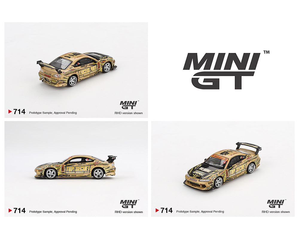 (Preorder) Mini GT 1:64 Nissan Silvia (S15) Top Secret D1GP- Gold