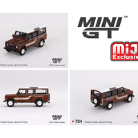 Mini GT 1:64 Land Rover Defender 110 1985 County Station Wagon – Russet Brown