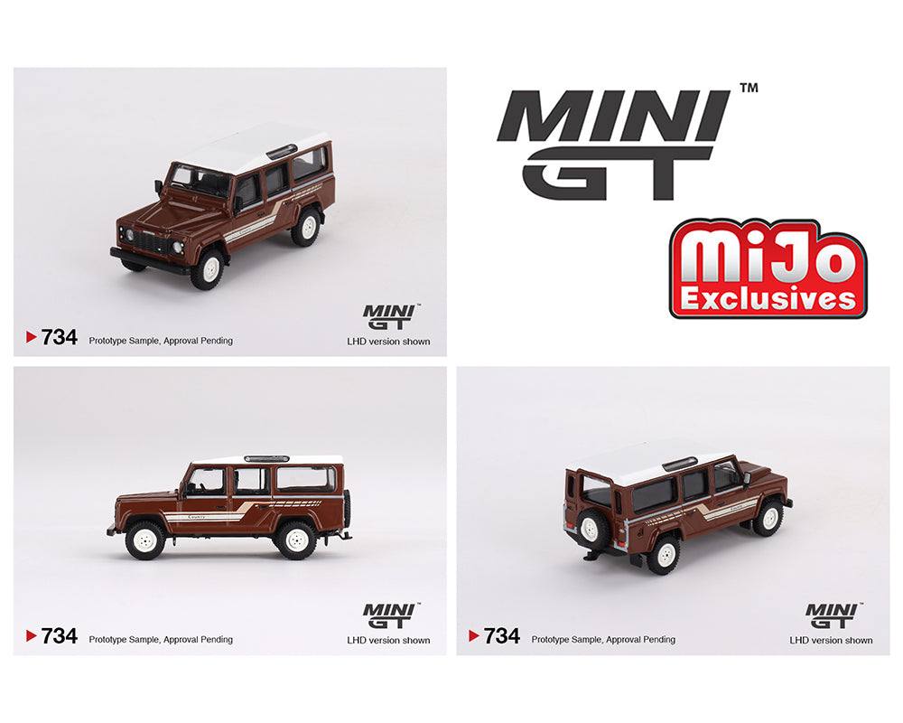 Mini GT 1:64 Land Rover Defender 110 1985 County Station Wagon – Russet Brown