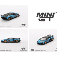 (Preorder) Mini GT 1:64 Lamborghini Aventador SVJ 63 – Blu Aegir – Mijo Exclusives