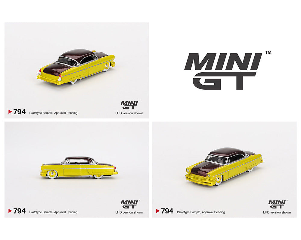 (Preorder) Mini GT 1:64 Lincoln Capri Custom Hot Rod 1954 – Lime Yellow- Mijo Exclusives