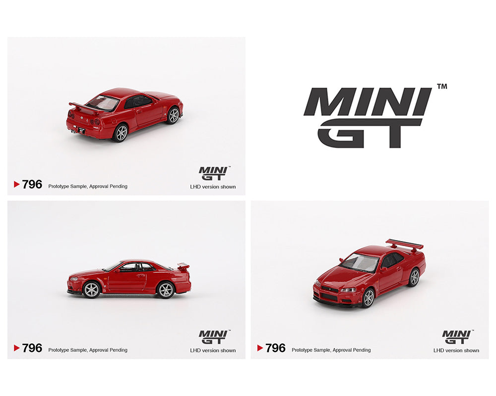 (Preorder) Mini GT 1:64 Nissan Skyline GT-R (R34) V-Spec Active Red- Mijo Exclusives