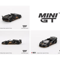 (Preorder) Mini GT 1:64 Lamborghini Aventador SVJ 63 Roadster Nero Aldebaran