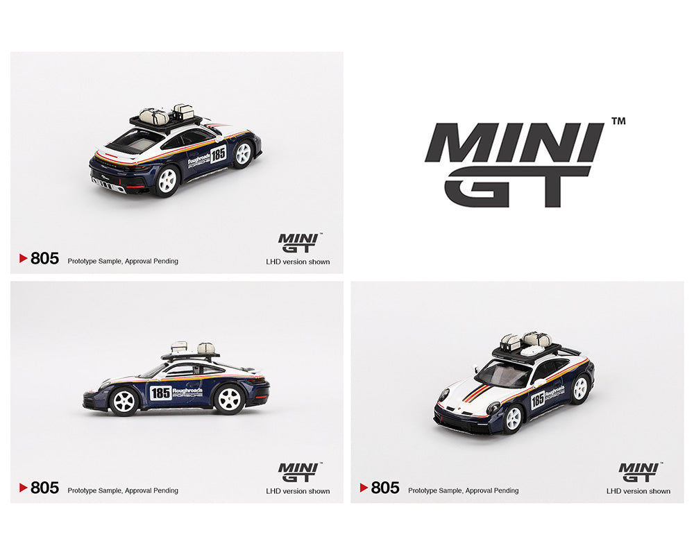 (Preorder) Mini GT 1:64 Porsche 911 Dakar Rallye Design Package White/Gentian Blue Metallic