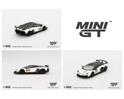 (Preorder) Mini GT 1:64 Lamborghini Aventador SVJ 63 – Bianco Asopo