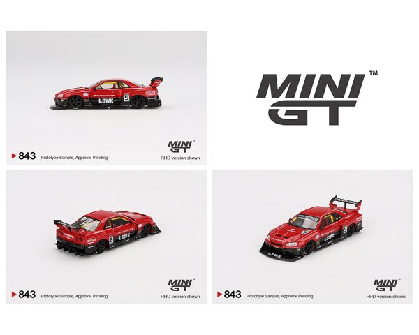 (Preorder) Mini GT 1:64 Nissan LB-ER34 Super Silhouette SKYLINE – Red/Black –