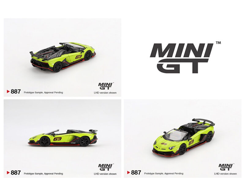 (Preorder) Mini GT 1:64 Lamborghini Aventador SVJ 63 Roadster – Verde Shock