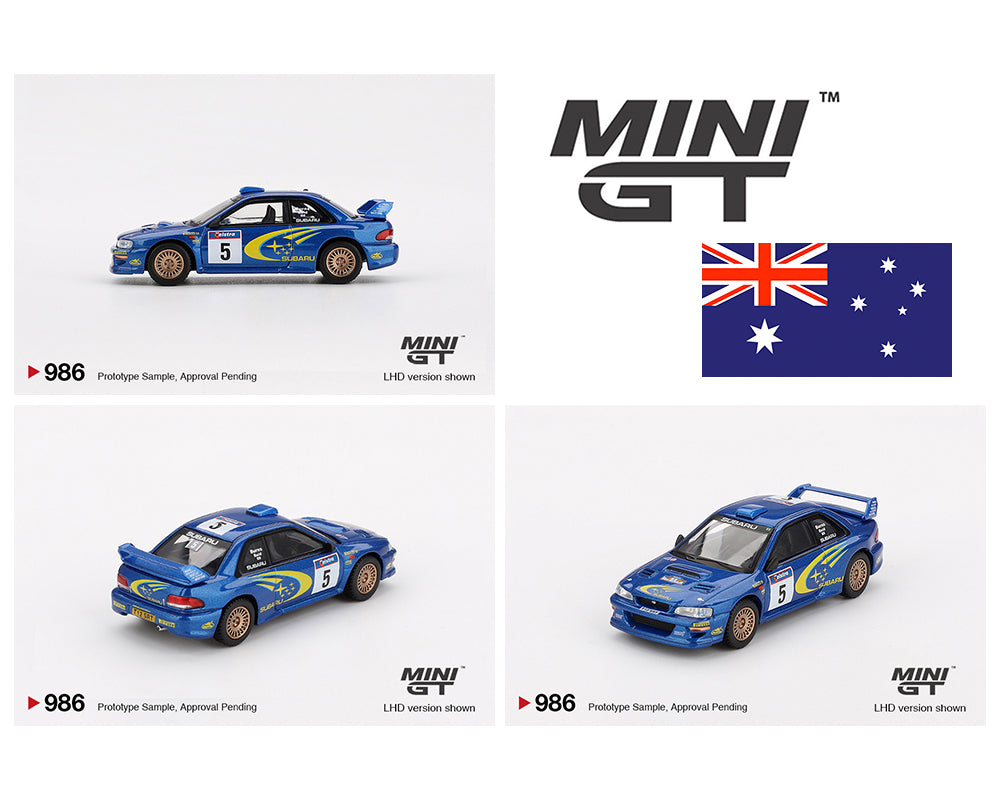 (Preorder) Mini GT 1:64 Subaru Impreza WRC99 – #5, Richard Burns / Robert Reid – Winner, 1999 Rally Australia – Australia Exclusive