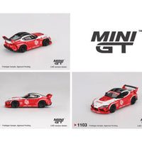 (Preorder) Mini GT 1:64 LB★WORKS Toyota GR Supra – Red/White