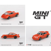(Preorder) Mini GT 1:64 Porsche 911 Carrera RS 2.7 – Tangerine with Black Livery