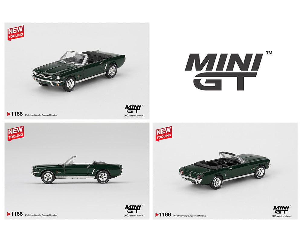 (Preorder) Mini GT 1:64 Ford Mustang Convertible 1964 – Highland Green