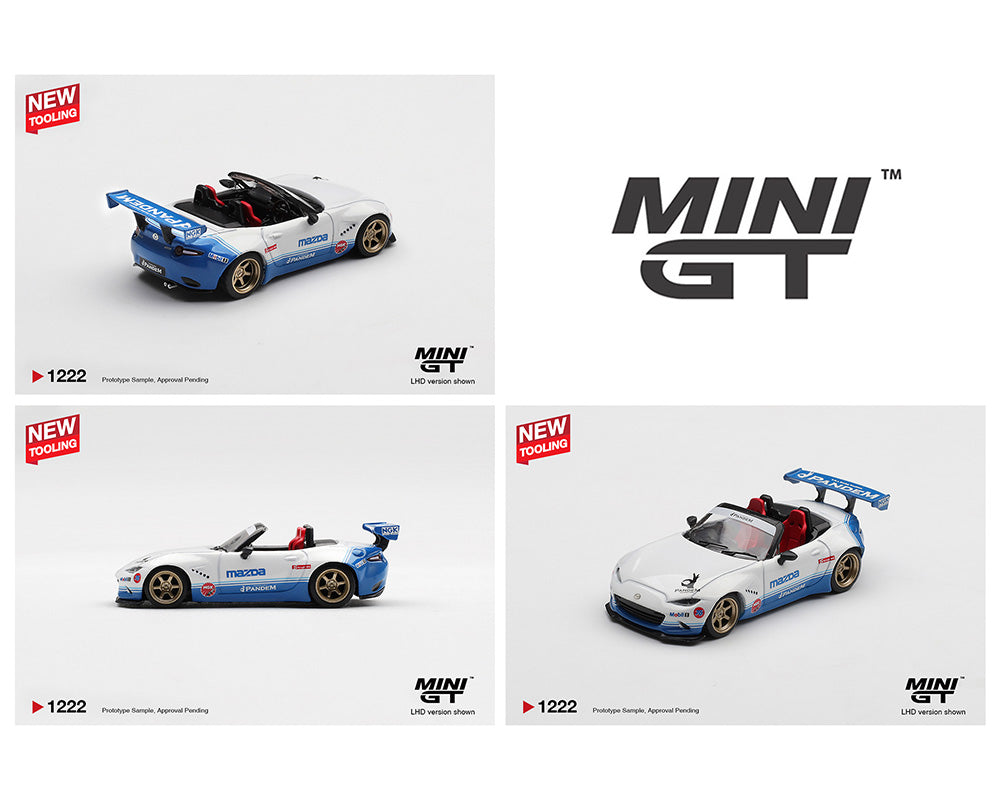 (Preorder) Mini GT 1:64 Mazda Miata MX-5 (ND) Pandem IMSA – White