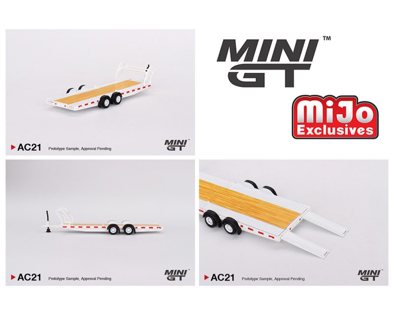 Mini GT 1:64 Car Hauler Trailer – White