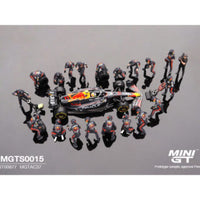 (Preorder) Mini GT 1:64 Oracle Red Bull Racing RB19 #11 Sergio Pérez 2023 F1 Japanese Grand Prix Pit Crew Set Limited Edition 5000 Sets