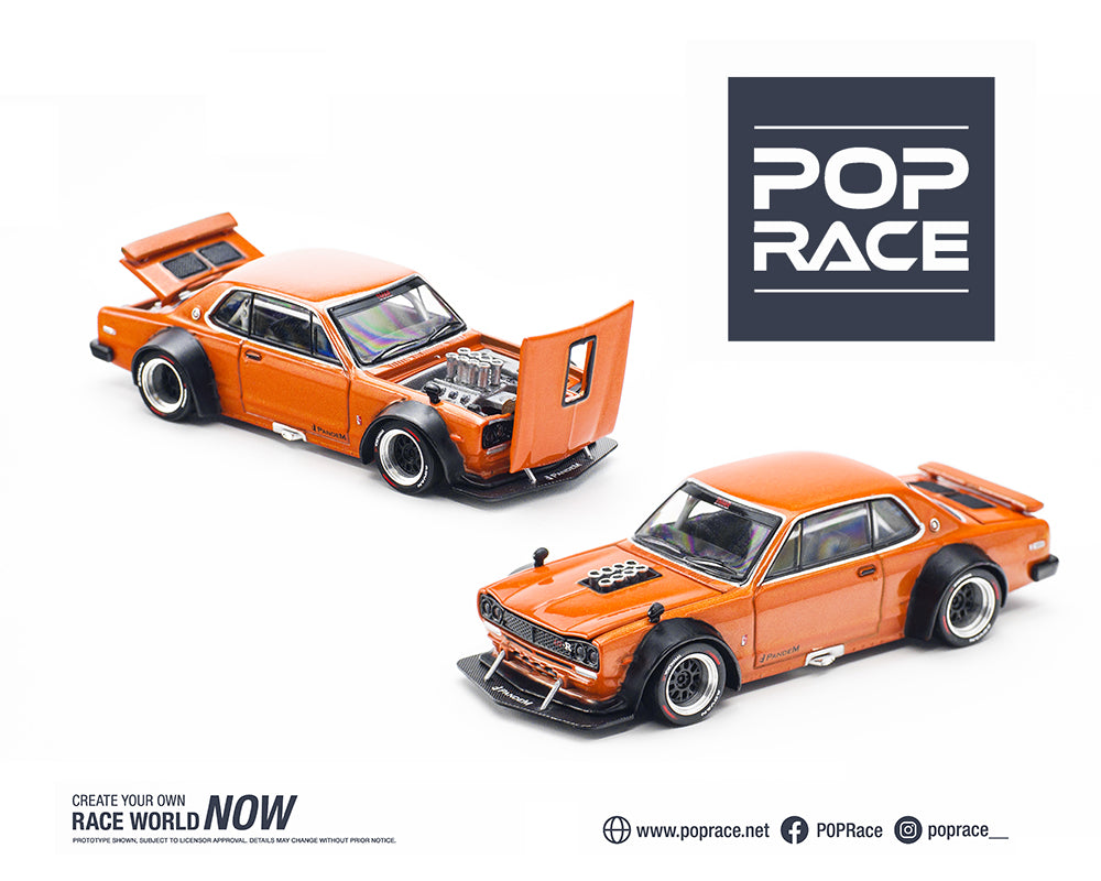 Pop Race 1:64 SKYLINE GT-R V8 DRIFT (HAKOSUKA) PANDEM – ORANGE