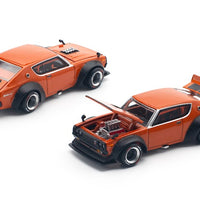 PR640173 SKYLINE GT-R V8 DRIFT (KENMERI) ORANGE Opening Front & Rear | Detailed Engine